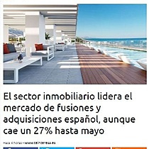 El sector inmobiliario lidera el mercado de fusiones y adquisiciones espaol, aunque cae un 27% hasta mayo